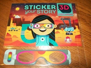 Wendy's 2019 Aufkleber Your Story 3D in Mars Landung Kinder Mahlzeit Spielzeug Neu in Verpackung - Bild 1 von 3