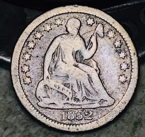 1852 O Seated Liberty Half Dime 5C Ungraded 90% Silver US Coin CC17984 Cover