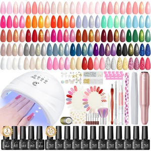 35 Colors Gel Nail Polish Set with UV LED Lamp Top Base Coat Manicure Set US - Picture 1 of 14