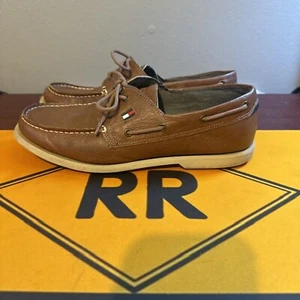 Tommy Hilfiger Boat Shoes For Men's Moccasins - Brown- Size 10 - Picture 1 of 9