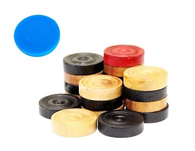 Carrom Board Coins Carrom Game Wooden Coins Set, Wooden Checkers (24 Pieces + 1 - Image 1 of 4