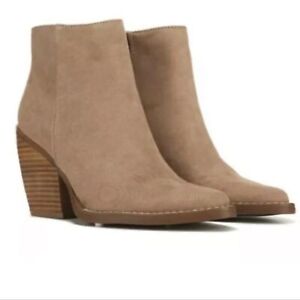 MADDEN GIRL Klick Microsuede Western Ankle Boots 8.5M Taupe VGC