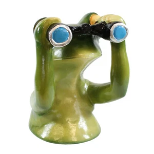 Frosch Figur Spanner m. Fernglas Frosch Deko Gartenstecker Frosch Figuren Garten - Bild 1 von 6