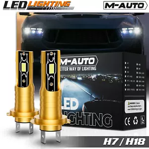 Pair H7 6500K LED Headlight Bulb High/Low Beam Fog Lamp Daytime Running Lighting - Foto 1 di 12