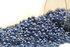 Miyuki Round Rocailles 11/0 Navy Blue Ceylon Pearl Seed Beads RR-545  - Picture 1 of 1