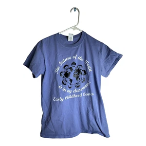 Gildan Boys Small Size Short Sleeve Blue T-Shirt - Picture 1 of 4