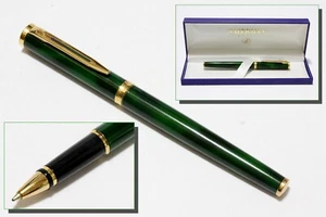 Bolígrafo Waterman Paris Verde Mármol Tono Dorado Borde Monograma con Caja - Imagen 1 de 8