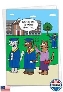 NobleWorks - 1 Funny Happy Graduation Card - Cartoon Humor for Grad, Congrats - Picture 1 of 5