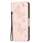 For Redmi K60 Pro K40 9C 8 7 Leather Flip Stand Two Butterflies Card Phone Case 