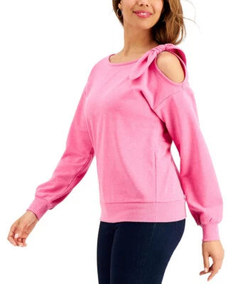 Толстовка женская Charter Club галстук деталь (розовая молния, X-Large) - Изображение 1 из 4
