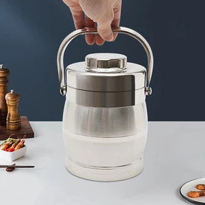 Contenedores de caja de acero inoxidable en capas de 1,4 L para alimentos fríos calientes aislamiento de 3 horas - Imagen 1 de 14