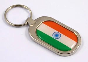 Llavero Bandera India Metal Cromado Llavero Llavero Indio - Imagen 1 de 2