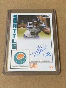 CLIFF AVRIL AUTOGRAPH SEATTLE CHILDRENS HOSPITAL TOPPS 2020 Seahawks - Picture 1 of 2