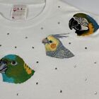 Vintage Single Stitch Embroidered Birds T Shirt XL Tee Time Made in USA Studded