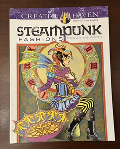 Steampunk Fashions Coloring Book 2015 Adult Victorian Era Clothing Pictures - Picture 1 of 13