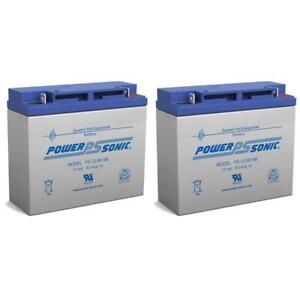 Power-Sonic 2 Pack - 12V 18Ah Earthwise Electric Lawn Mower Battery Replaces 24V