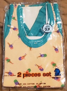 VINTAGE TWIN TOGS KIDS ICECREAM THEMED TANK AND SHORTS OUTFIT 1980s 6X - Picture 1 of 3