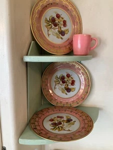Elite Gift Boxes 10" Set 3 Tin litho Plate England Royal Worcester Lot PINK dish - Picture 1 of 21