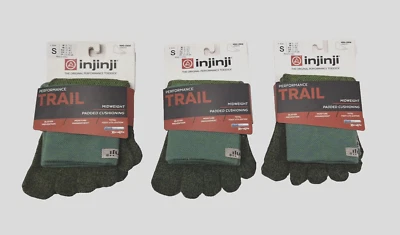 (3 PARES) Calcetines Para Hombre Pequeños (Talla 5-7.5) - INJINJI Media Punta Redonda PINO Correr NUEVO Foto 1 de 4