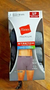 Boxer Hanes Premium Elasticizzato Senza Etichette Confezione da 3 Uomo Taglia S - Foto 1 di 2