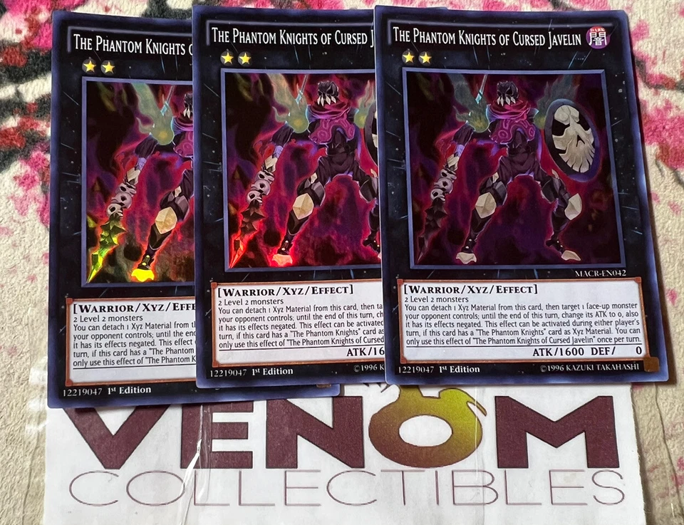 3x (M/NM) The Phantom Knights of Cursed Javelin MACR-EN042 Super 1st Ed. YuGiOh - Image 1 of 1