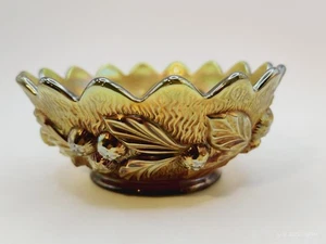 Northwood Gold Grün Karneval Glas Eichel Grate Beere Schale - Bild 1 von 10