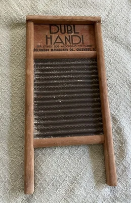 Vintage Dubl Handi Wood and Metal Washboard - Image 1 of 4