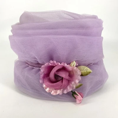 Sombrero estilo cubo vintage hecho en unión lila púrpura red flor para mujer’s Foto 1 de 4