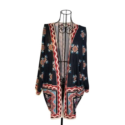 Cardigã feminino Flying Tomato 3XL floral manga dolman boho festival Woodstock - Imagem 1 de 4