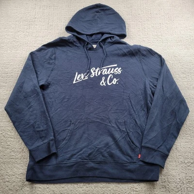 Sudadera con Capucha Levis Para Hombre XL Azul Marino Levi Strauss & Co Logo Pullover Foto 1 de 4