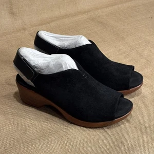 Alegria Schuh Damen 40 US 9,5 schwarz Rosie Veloursleder Keilabsatz zehenfrei Fersenriemen NEU - Bild 1 von 12