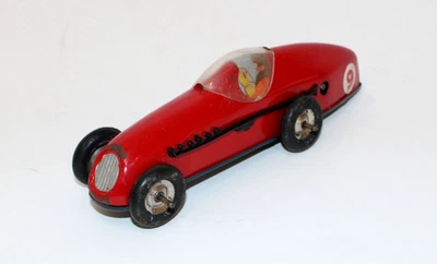 Tri-ang Minic 13M Mecánico Cuerda Hojalata Coche de Carreras #9 Rojo Funciona Foto 1 de 4