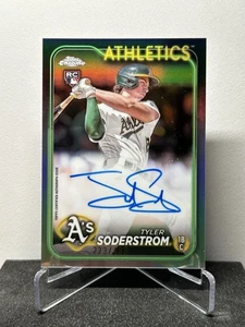 2024 Topps Chrome Tyler Soderstrom Rookie Auto RC Refractor #/499 Athletics - Picture 1 of 2