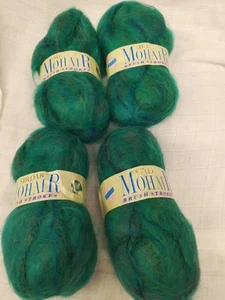 Vintage Sirdar Brush Strokes 62% Mohair. Emerald Green With Mix Colors (27). - Picture 1 of 7
