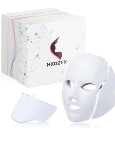 HXDZFX LED LUZ FACIAL TERAPIA MÁSCARA-Led Mascarilla Facial Luz Terapia, 7 Luces Led - Imagen 1 de 7