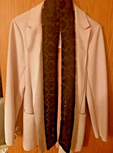 NWT Philosophy Ivory FauxSuede Jacket $85  WITH GIFT - Free People Velvet Scarf - Picture 1 of 5