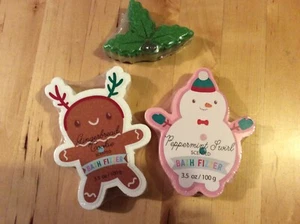 BNWT New 3 xScented Christmas Bath Fizzers Bombs - Snowman Holly Gingerbread Man - Picture 1 of 5