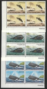 1982 Australia Norfolk Island Whales Last Corner Blocks Set [24c/55c/80c] Stamps - Picture 1 of 1