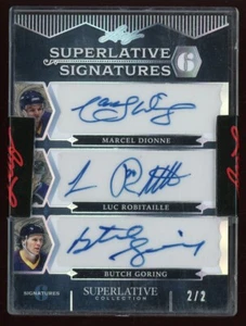 2020-21 Leaf Superlative Signatures Six Los Angeles Kings Dionne Robitaille +2/2 - Picture 1 of 2