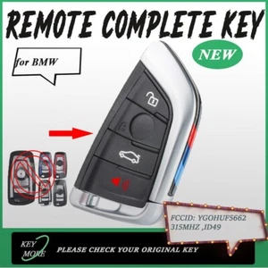 with PCF7953 315MHz YGOHUF5662 For BMW 750Li 2009 2010 2011-2013 2014 Remote Key - Picture 1 of 6