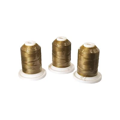Intressa Polyester Thread, 40 Wt, 600 Yards, Tarnished Gold, 3 Mini King Spools - Image 1 of 4
