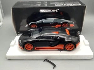 Modellautos 1:18 Minichamps Bugatti Veyron Super Sport 2011 Carbon/Orange in OVP - Bild 1 von 12