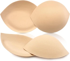 Bra Inserts - 2 Pairs Push up Swim Pads Fits AB, C, D Cup - Picture 1 of 12