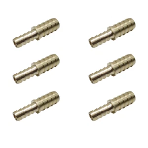 Brass Barb Reducer Splicer Fitting Water Fuel 3/8" Hose ID to 1/2" Hose ID 6Pcs - Picture 1 of 2