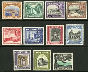 Cyprus 1934 Scott # 125-135 Mint Hinged Set - Picture 1 of 2