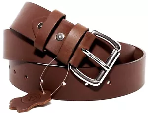 Men's Genuine Buffalo Leather Belt FULL GRAIN 1.5" width, Handmade, By Amish USA - Picture 1 of 23