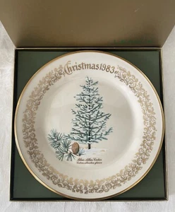 Piatto natalizio Lenox 1983 blu Atlante cedro commemorativo con scatola vacanze - Foto 1 di 15