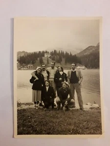 Lago di Misurina 1951 Gruppo amici Fotografia d'epoca Originale - Foto 1 di 2