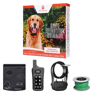 Electric Dog Fence System Remote Pet Training Collar Hidden Waterproof Wireless - Picture 1 of 12