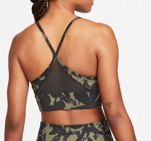 Nike Womens Dri-FIT Indy Icon Clash Sports Bra DM0668-222 Green Black Size Small - Picture 1 of 7